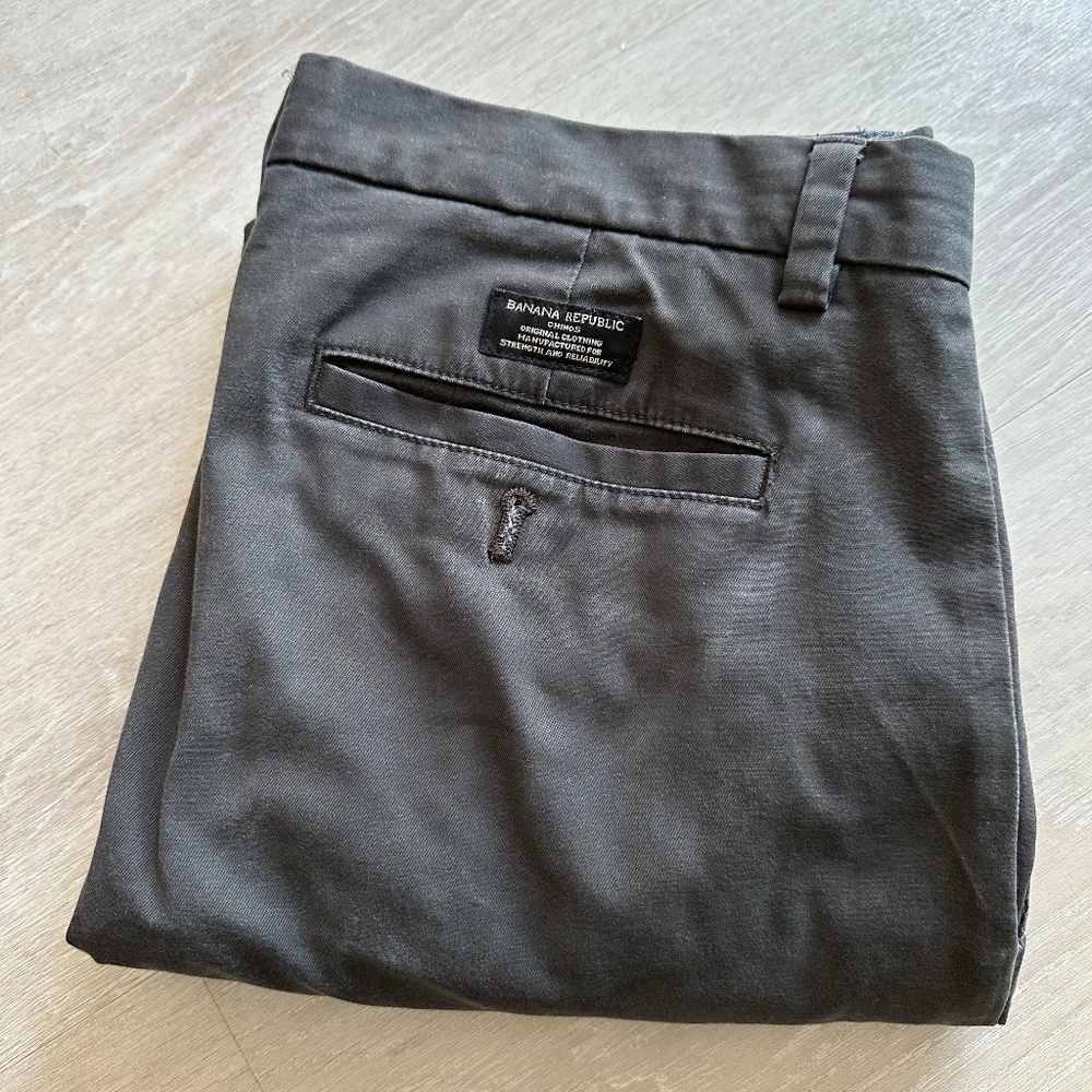 Banana Republic 30x31 Skinny Fulton Stretch Chino Pants Grey